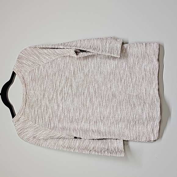 DB Sunday (by Dressbarn) terry cloth sweatshirt in cream & tan, size Large - Picture 4 of 10